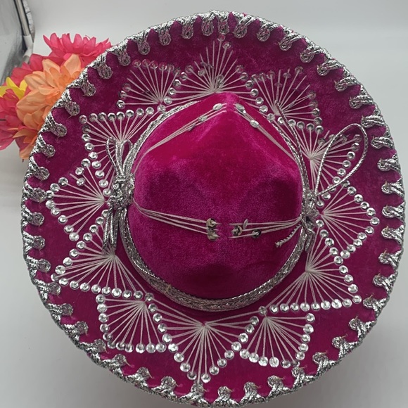 Salazar Yepez Pink Silver Sombrero Hat Made in Mexico HT6832 - Picture 4 of 14